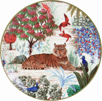 Тарелка под канапе с тигром