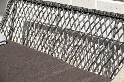 "Латте" диван двухместный из искусственного ротанга, цвет графит