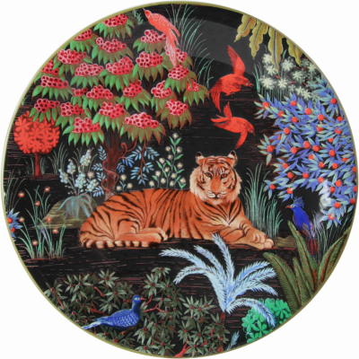 Тарелка десертная с тигром